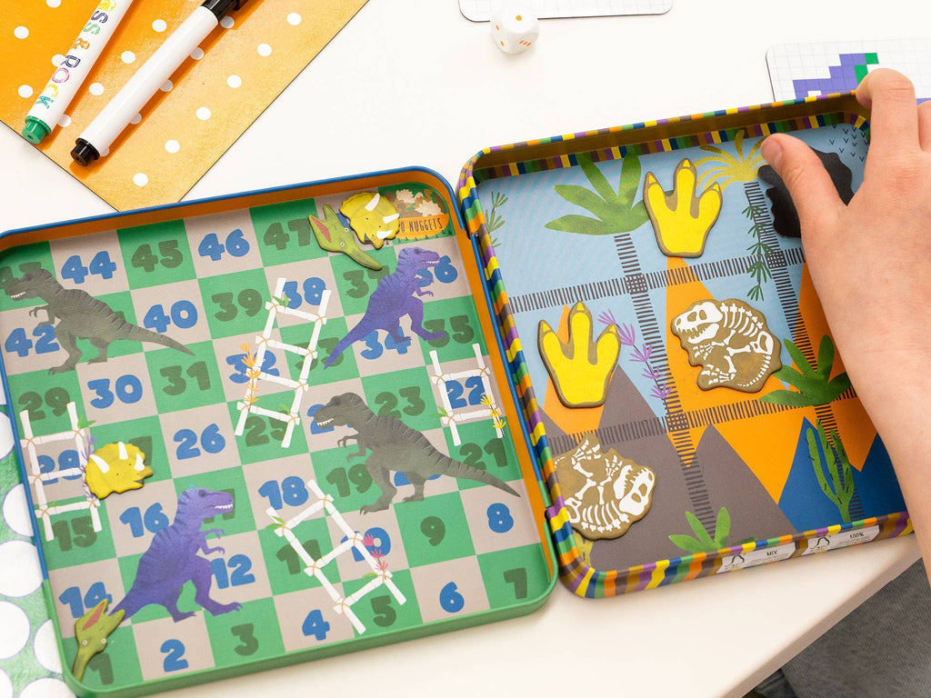 Floss & Rock: Magnetic Fun & Games Tin - Dino - 3yrs+