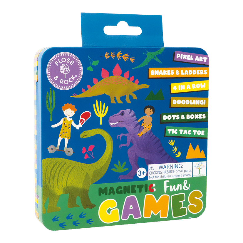 Floss & Rock: Magnetic Fun & Games Tin - Dino - 3yrs+