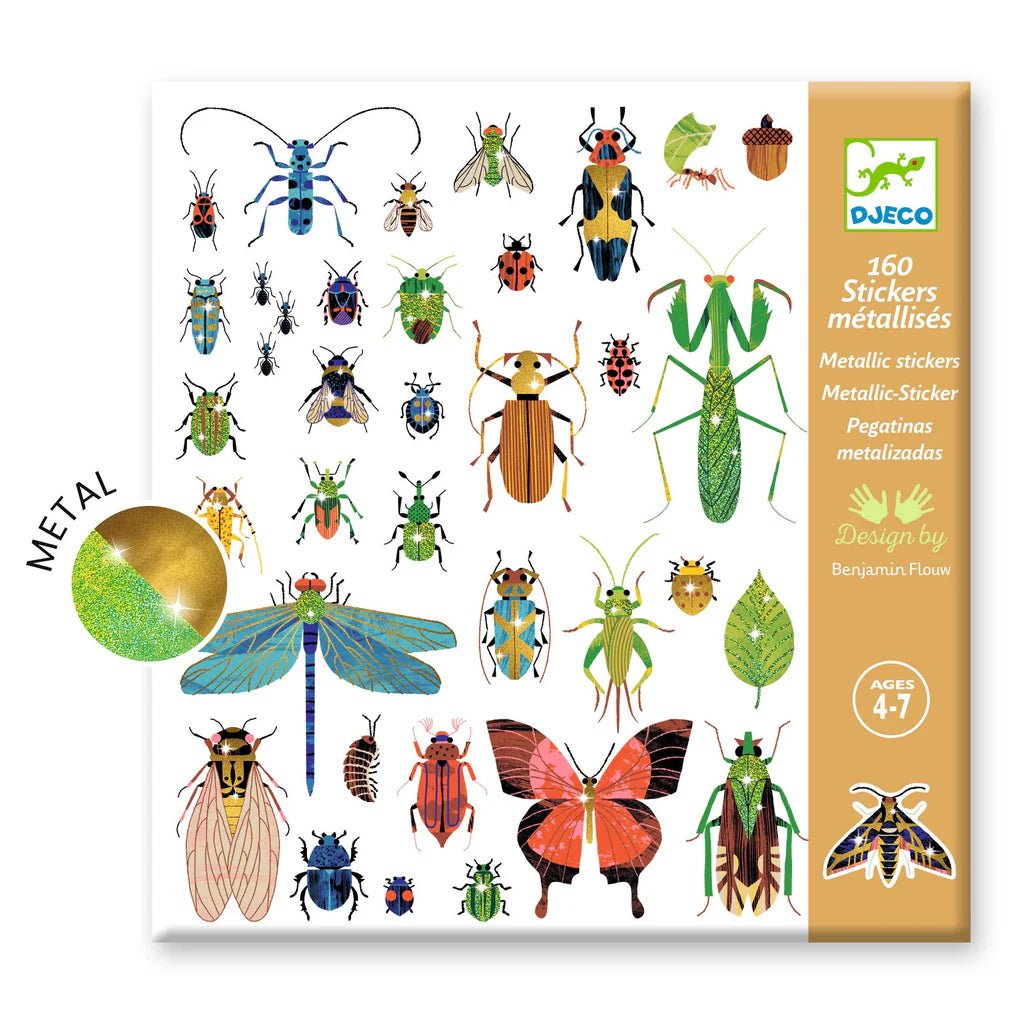 Microcosmos Sticker Pack (with metallic detail) by Djeco (4yrs+) - Timeless Toys