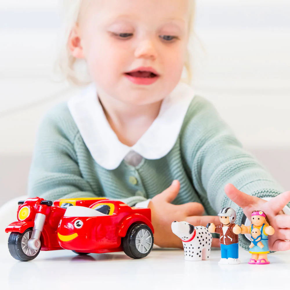 Motorbike Mason and Sidecar Push & Go play set by WOW Toys: 1 - 5yrs