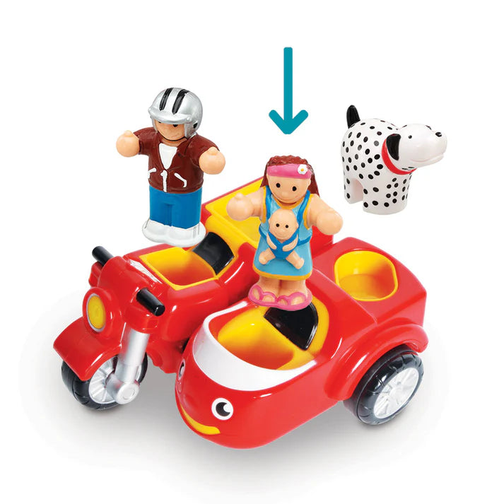 Motorbike Mason and Sidecar Push & Go play set by WOW Toys: 1 - 5yrs