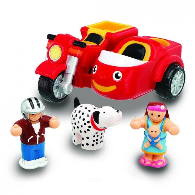Motorbike Mason and Sidecar Push & Go play set by WOW Toys: 1 - 5yrs
