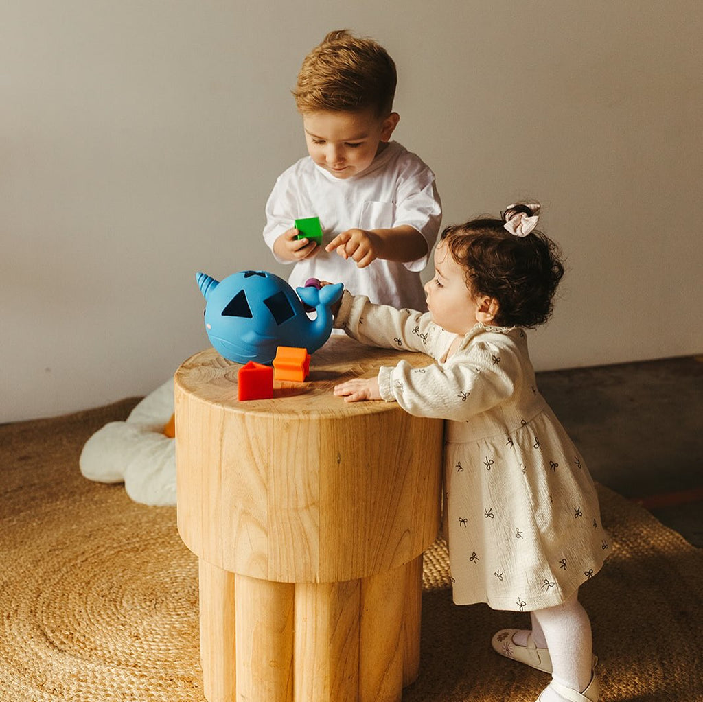 Jellystone Designs: Narwhal Silicone Shape Sorter - Bright (5 shapes) - 10 months+