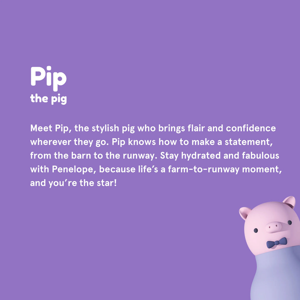 Asobu Besties - Vacuum Sealed 460ml Insulated Water Bottle - Piggy