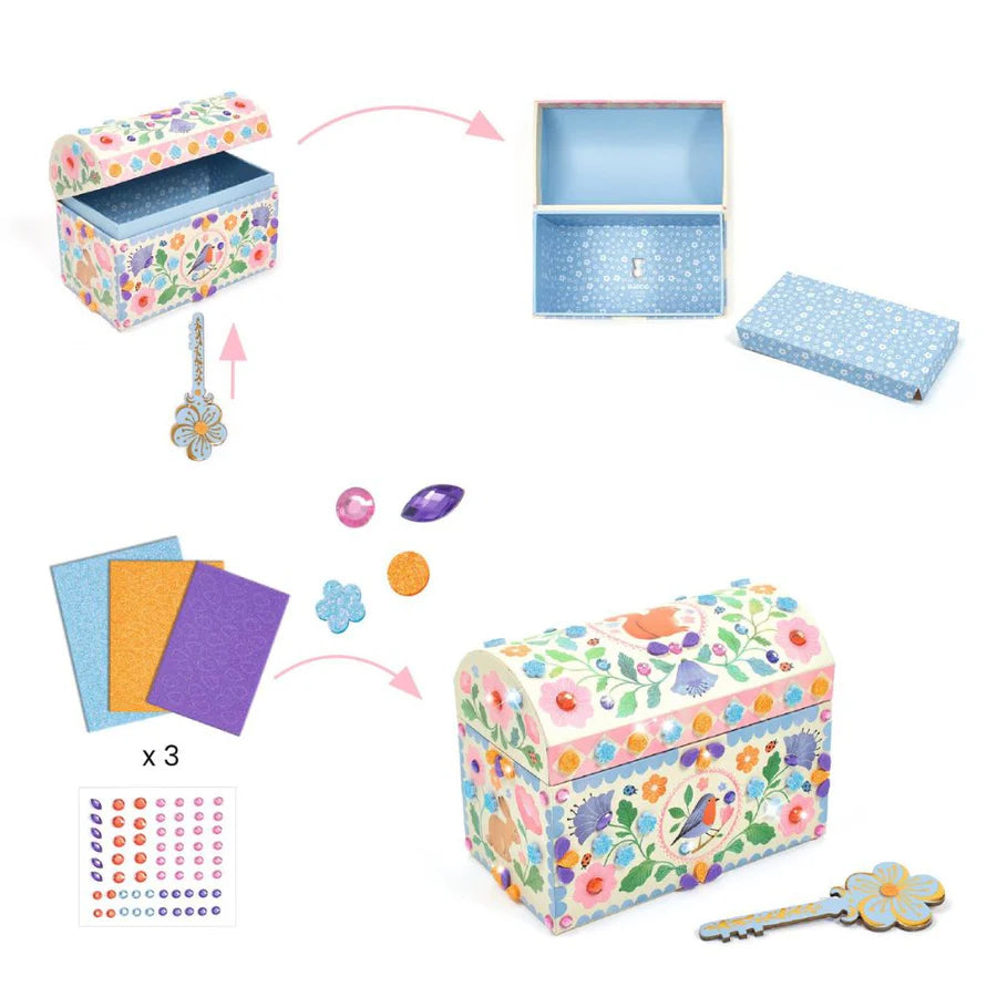 Djeco DIY Craft Kit - Precious Treasure Chest - 5yrs+