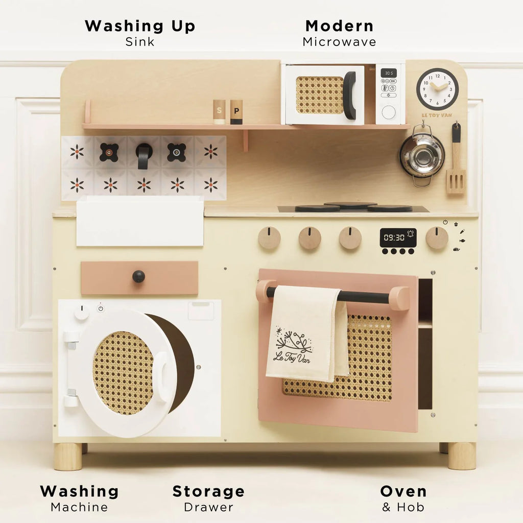 Le Toy Van - Wooden & Rattan Large Family Play Kitchen