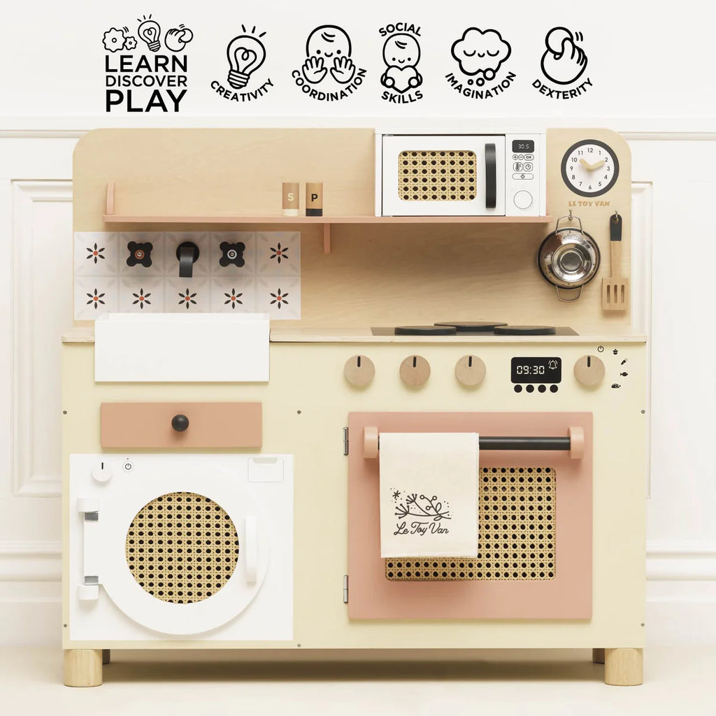 Le Toy Van - Wooden & Rattan Large Family Play Kitchen