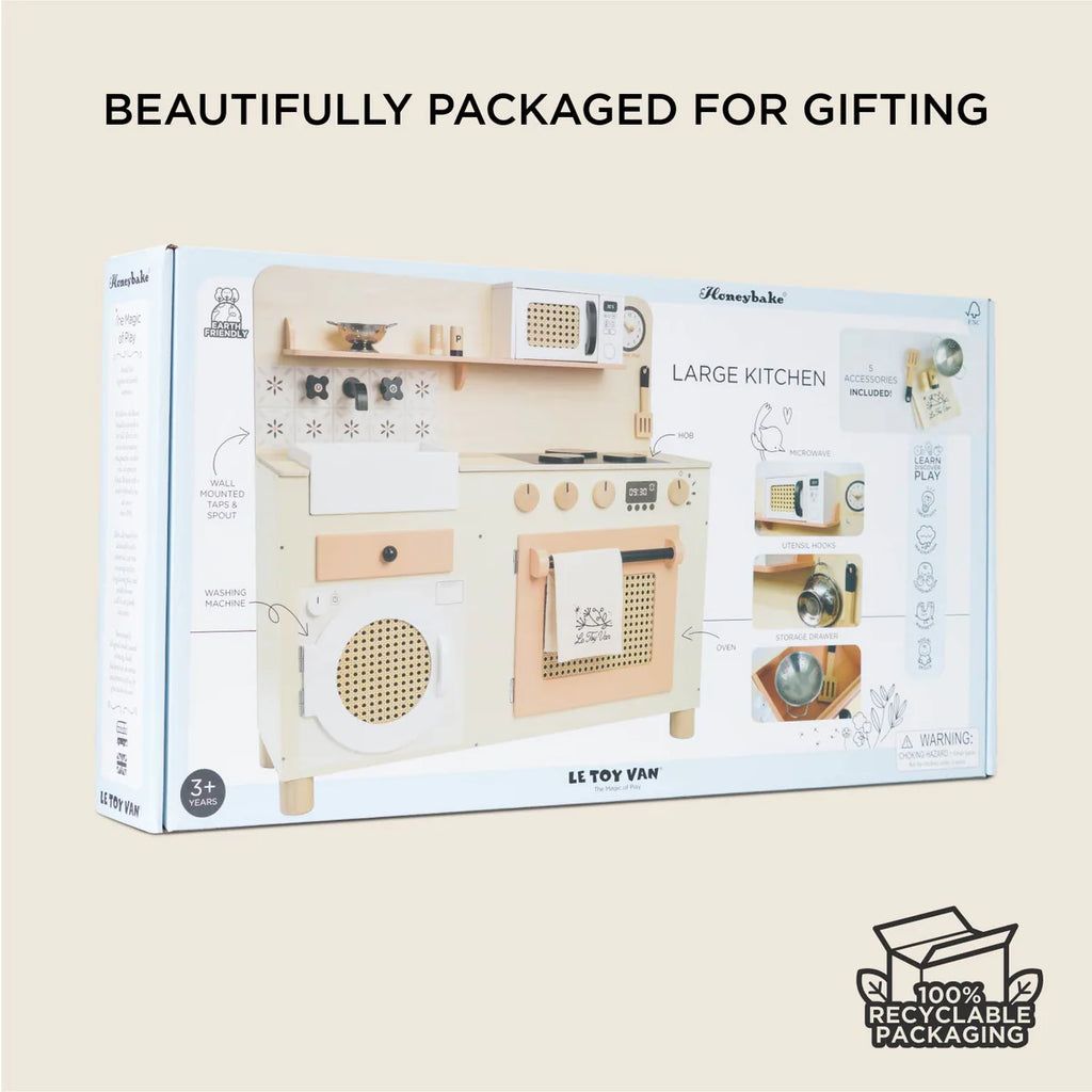 Le Toy Van - Wooden & Rattan Large Family Play Kitchen