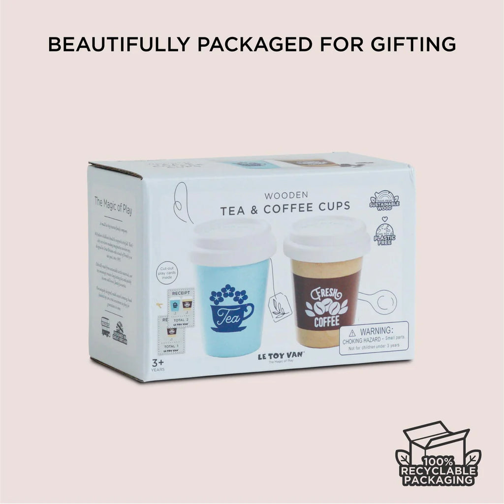 Le Toy Van - Wooden Pretend Play Reusable Eco Tea and Coffee Cup Set