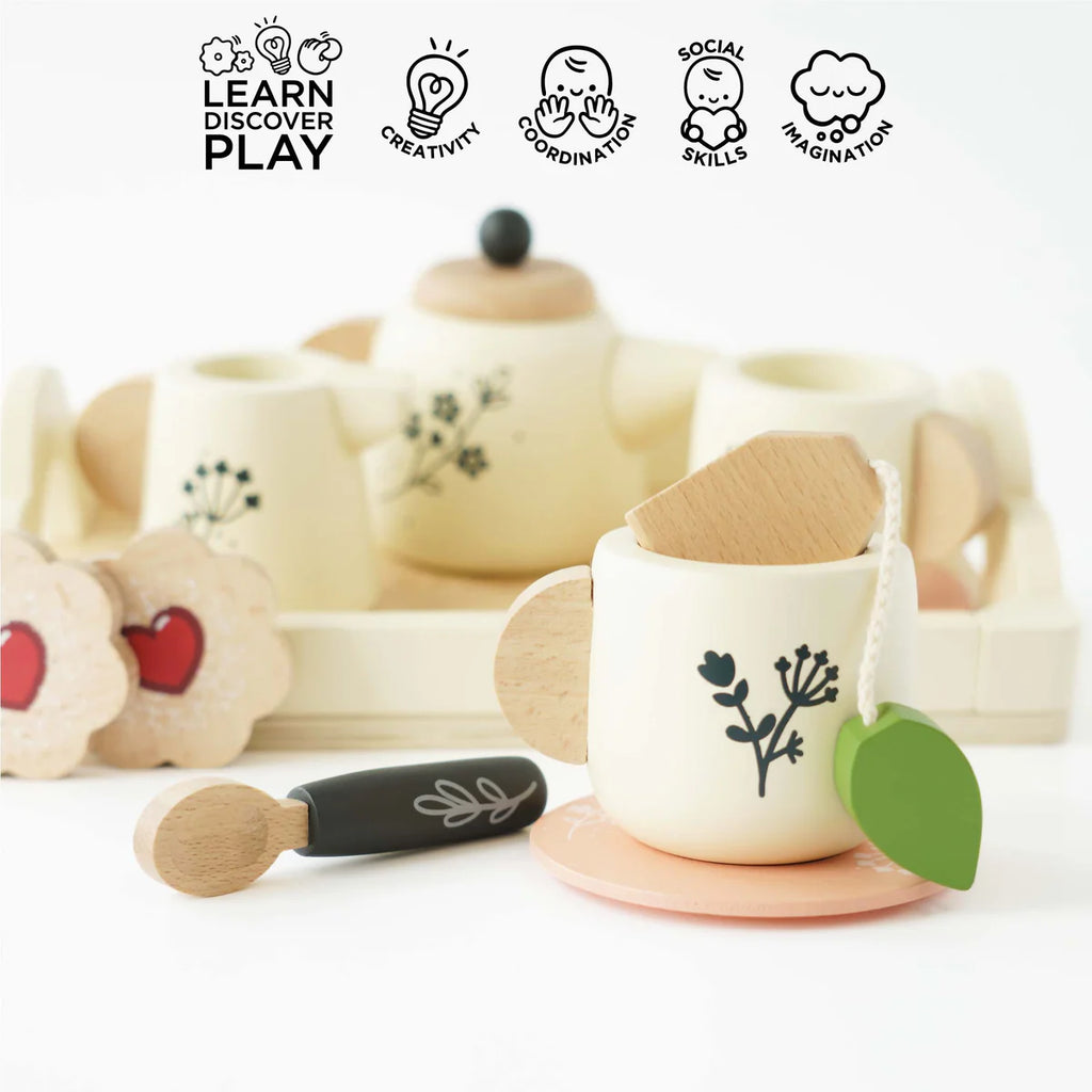 Le Toy Van - 12 pc Wooden Tea Set and Tray