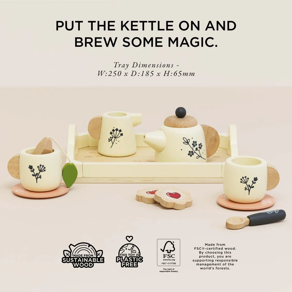 Le Toy Van - 12 pc Wooden Tea Set and Tray