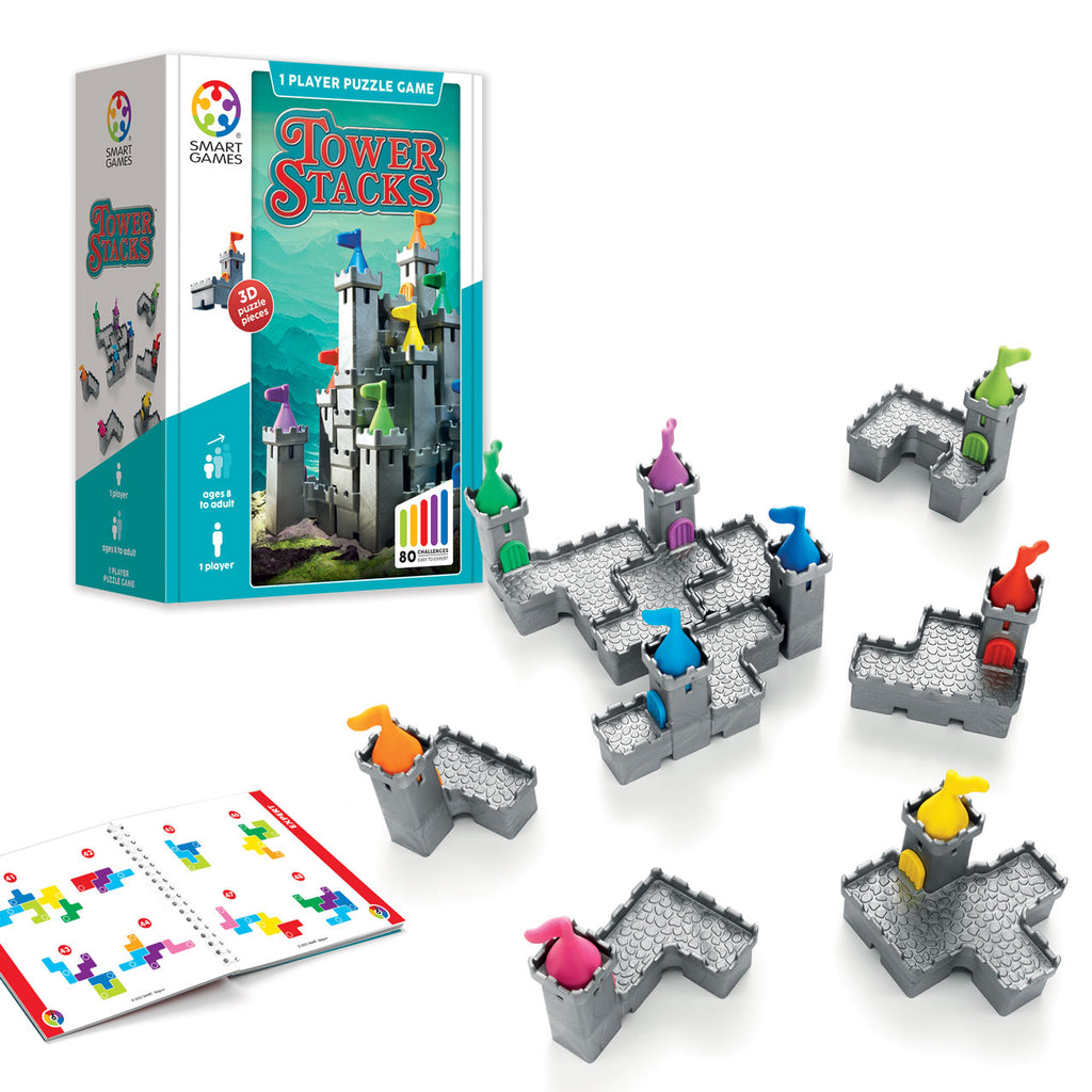 Smart Games - Tower Stacks - Brainteasing Puzzle Game - 8yrs+
