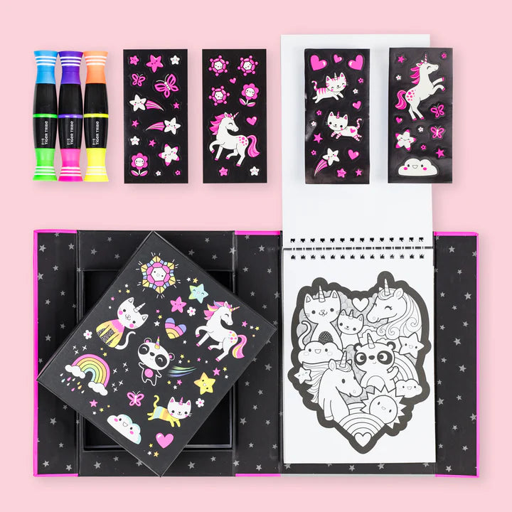 Neon Colouring Set - Unicorn and Friends