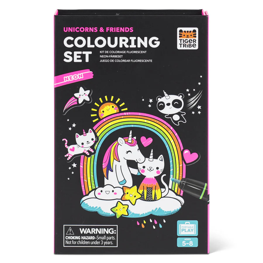 Neon Colouring Set - Unicorn and Friends