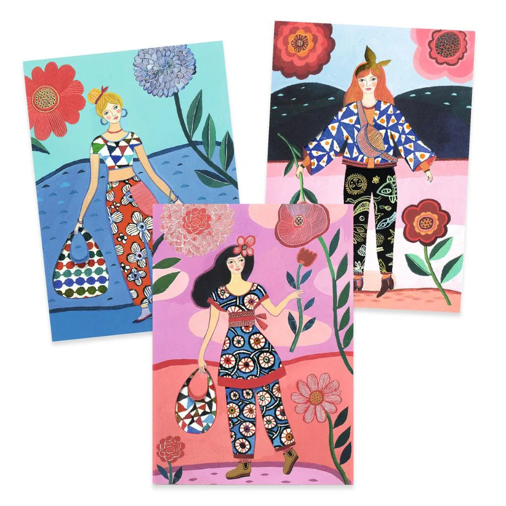 Djeco Patterned Collages - Wax Trend 6 - 10yrs