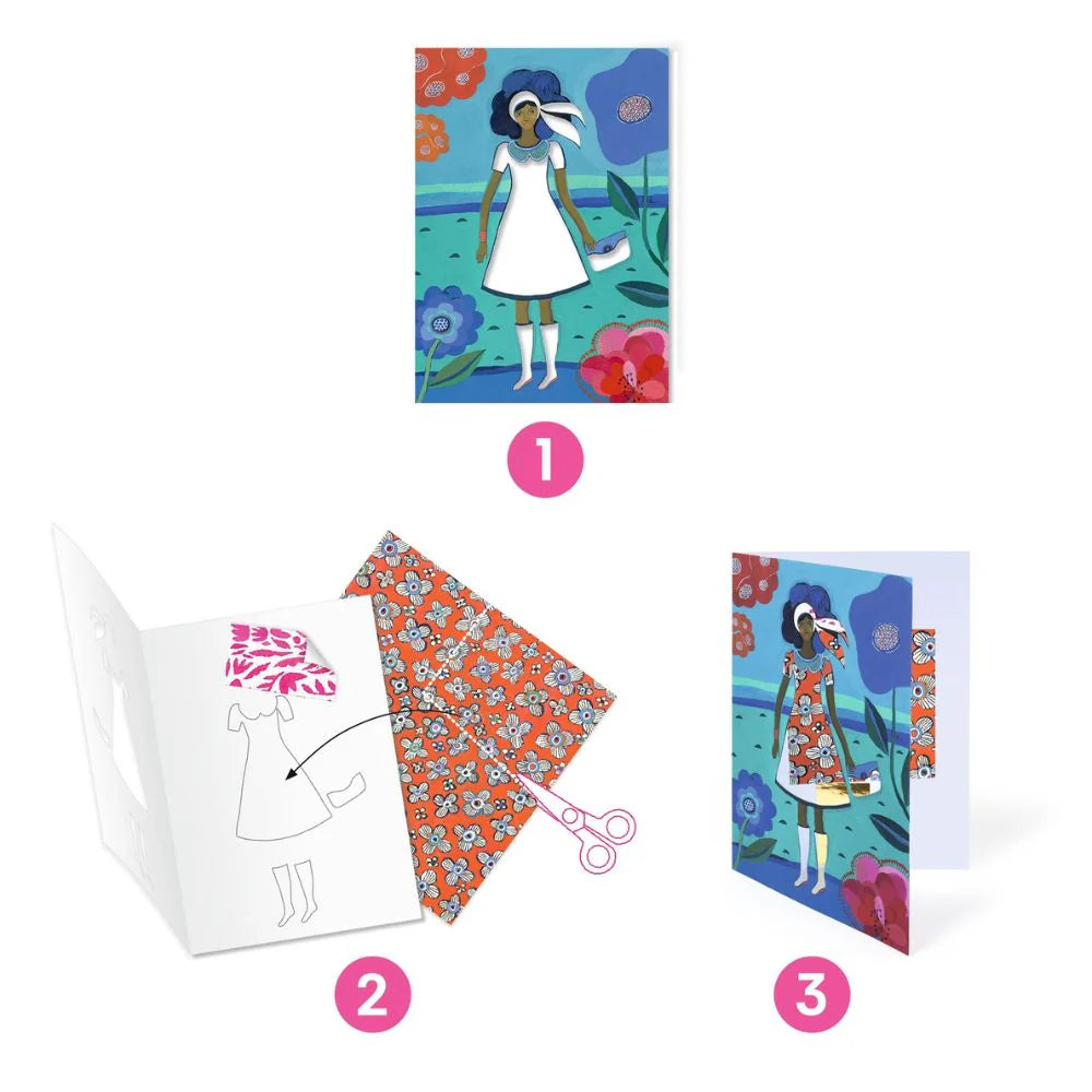 Djeco Patterned Collages - Wax Trend 6 - 10yrs