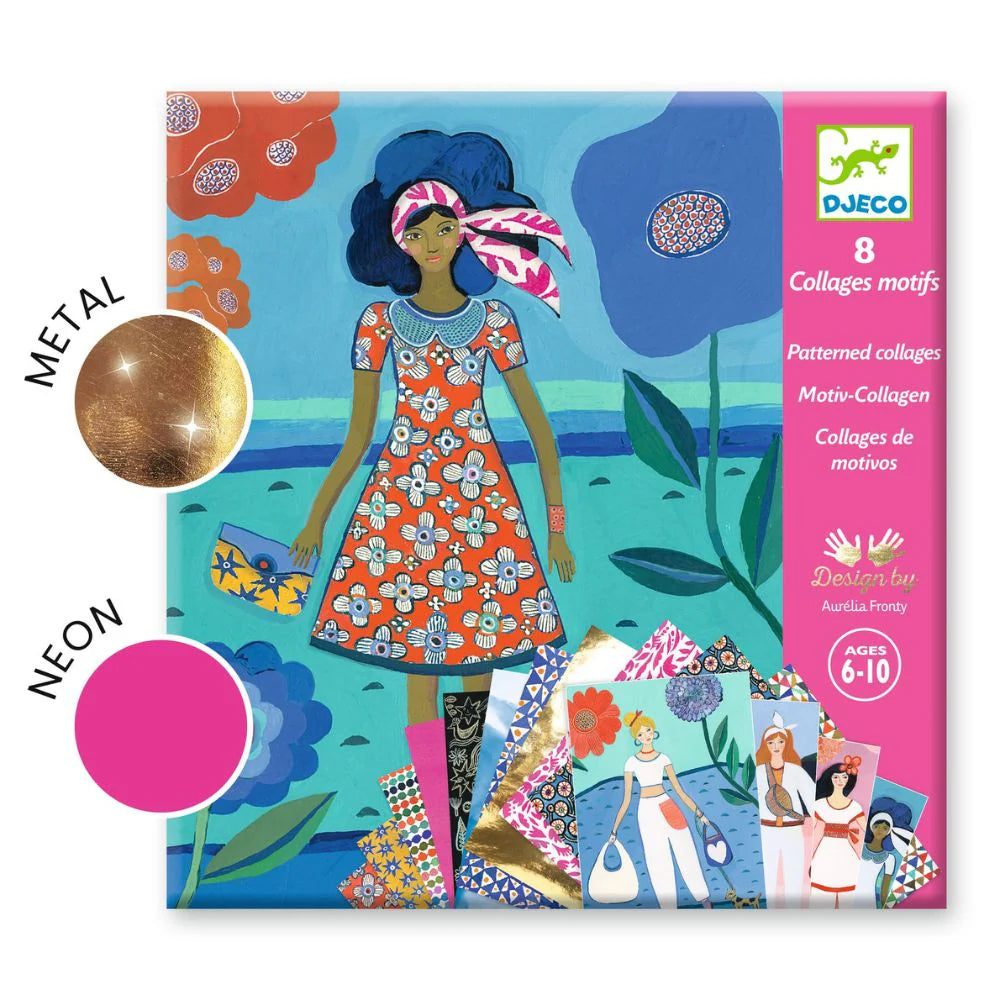 Djeco Patterned Collages - Wax Trend 6 - 10yrs