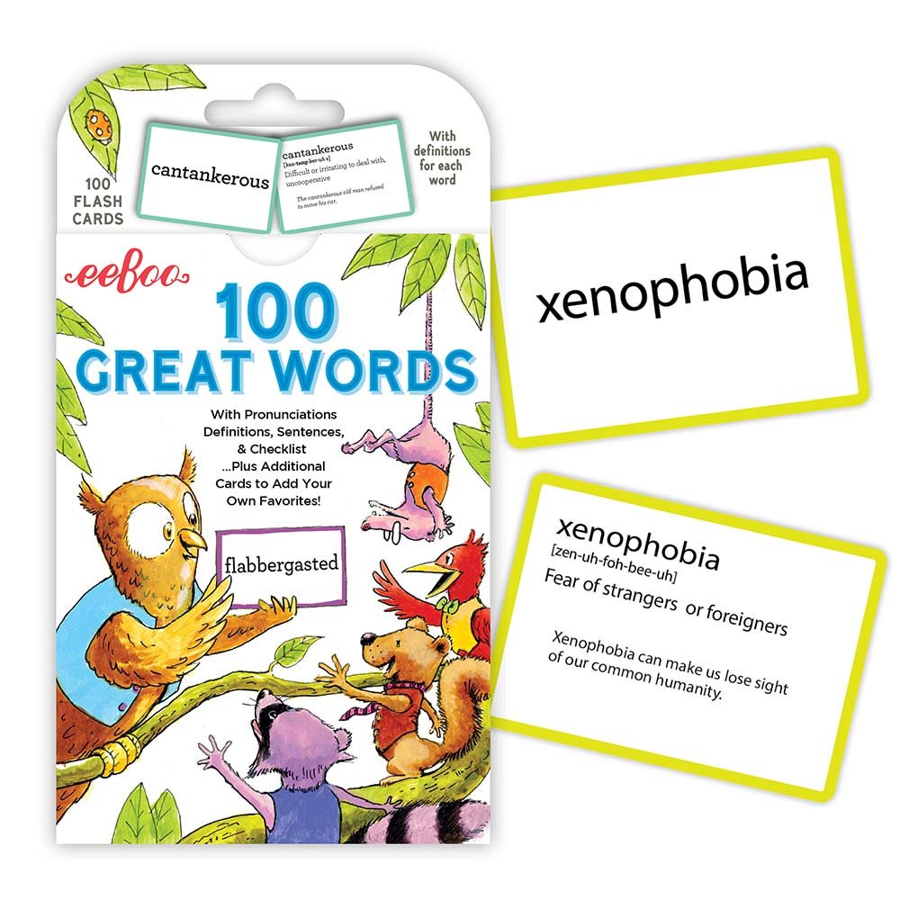 100 Great Words - Vocabulary Flashcards by eeboo - Timeless Toys