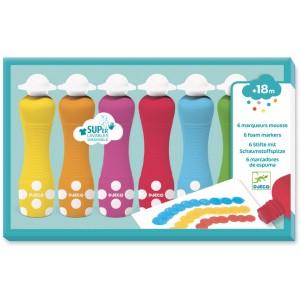 6 Foam Markers for little ones by Djeco - Timeless Toys
