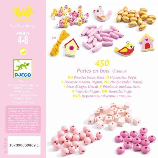 Birds and Homes Wooden Beads by Djeco - Timeless Toys