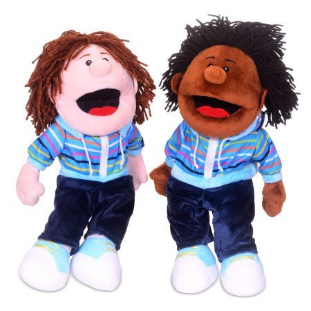 Brown Boy Moving Mouth Hand Puppet - Timeless Toys