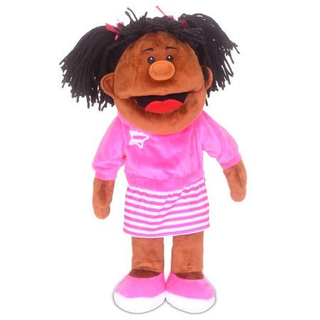 Brown Girl Moving Mouth Hand Puppet - Timeless Toys