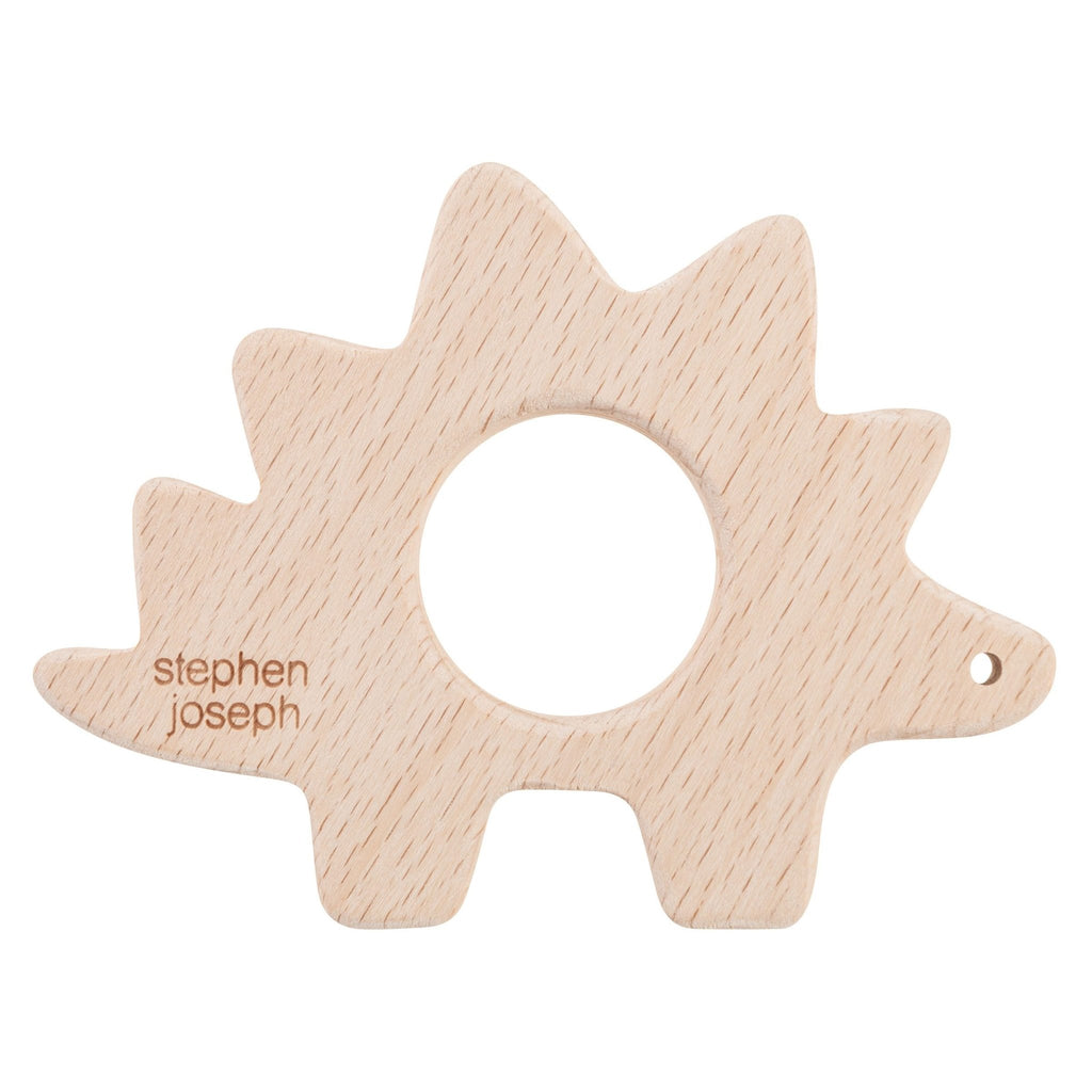 Dino Muslin Soother and Beech Wood Teether by Stephen Joseph - Timeless Toys