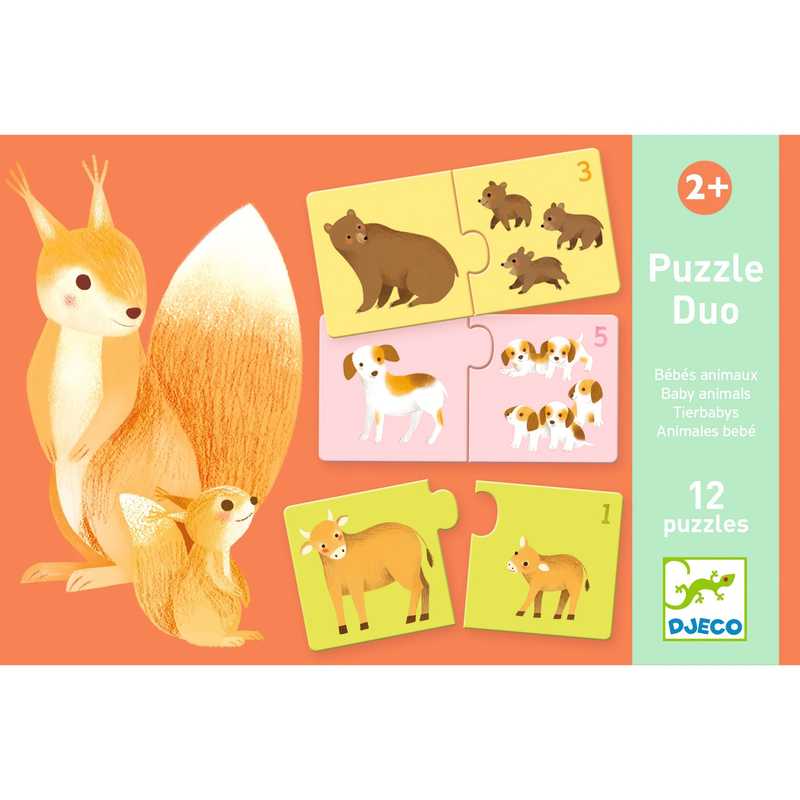 Djeco Baby Animals Duo Puzzle - 2yrs+ - Timeless Toys