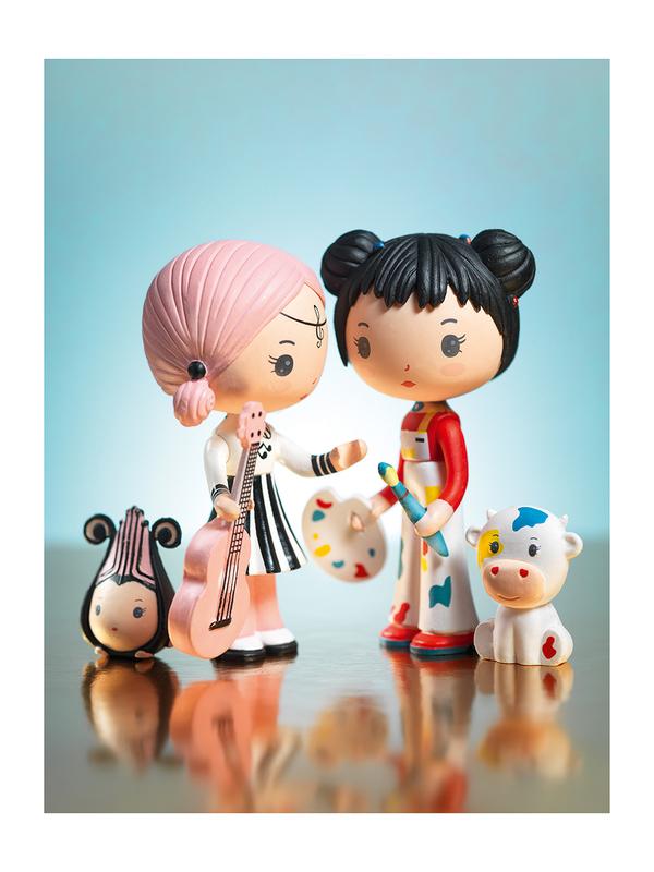 Djeco Tinyly - Barbouille and Gribs doll figurines - Timeless Toys