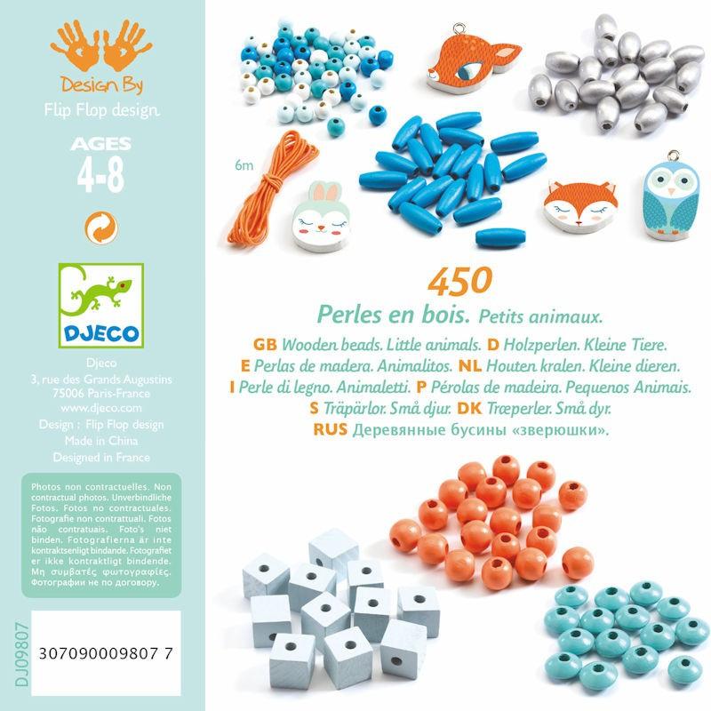 Djeco Wooden Beads - Little Animals - Timeless Toys