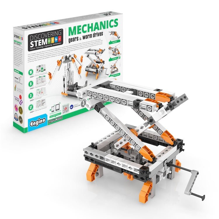 Engino Discovering STEM: Mechanics - Gears and Worm Drives (12 models) 9yrs+ - Timeless Toys