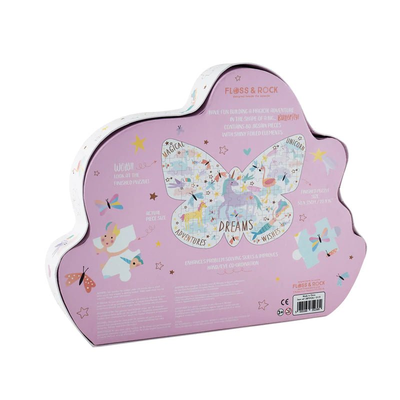 Fantasy Butterfly Shaped 80Pc Puzzle - Timeless Toys