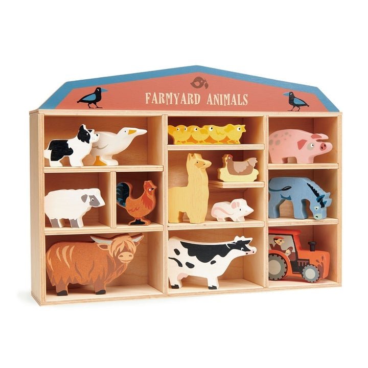 Farmyard Animals and Shelf by Tender Leaf Toys - Timeless Toys