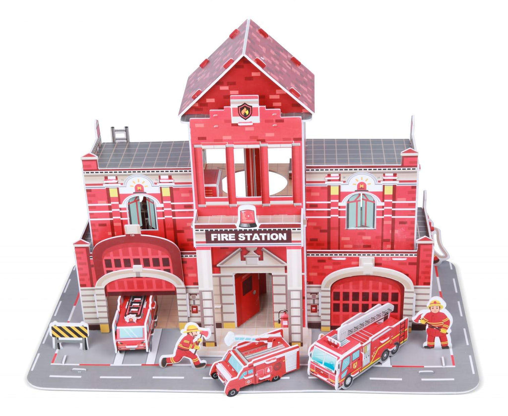 Fire Station 3D Construction Craft by Fiesta Crafts - Timeless Toys
