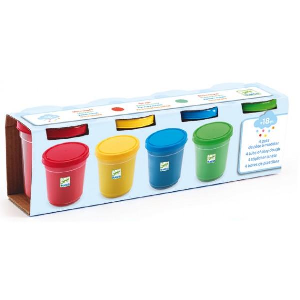 Four Tubs of Play Dough - Basic Colours - Timeless Toys