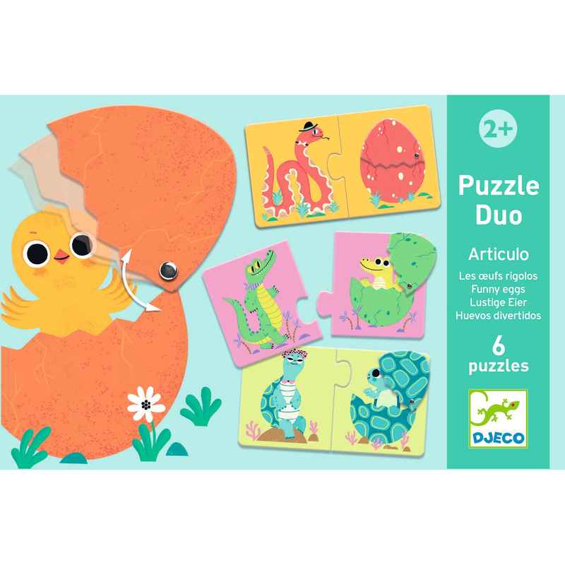 Funny Eggs - Articulo Duo 12 pc Puzzle by Djeco - 2yrs+ - Timeless Toys