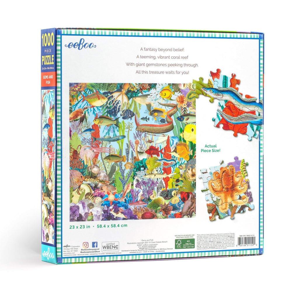 Gems and Fish 1000pc Puzzle by eeBoo - Timeless Toys
