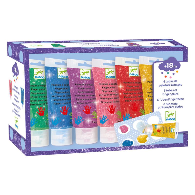 Glitter Finger Paints by Djeco - Timeless Toys