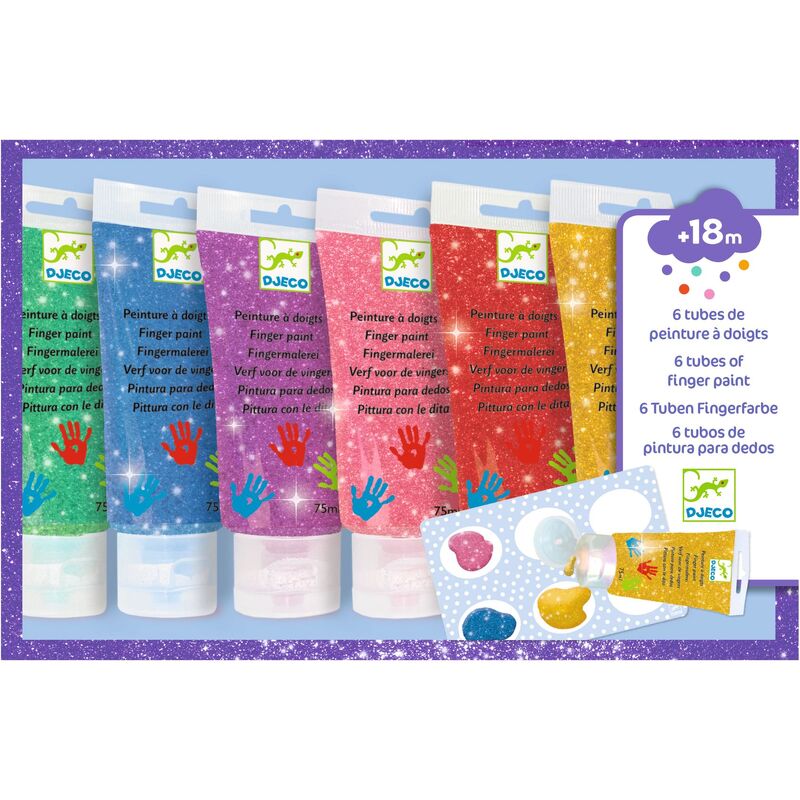 Glitter Finger Paints by Djeco - Timeless Toys