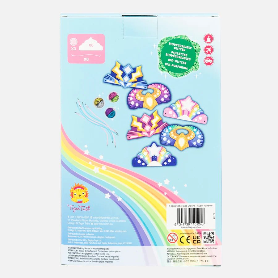 Glitter Goo Crowns - Super Rainbow by Tiger Tribe (3 - 6yrs) - Timeless Toys