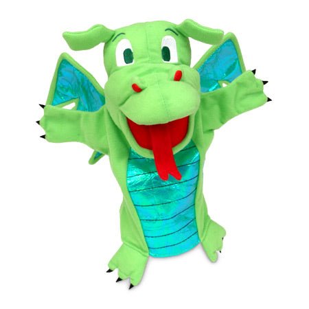 Green Dragon Moving Mouth Hand Puppet - Timeless Toys