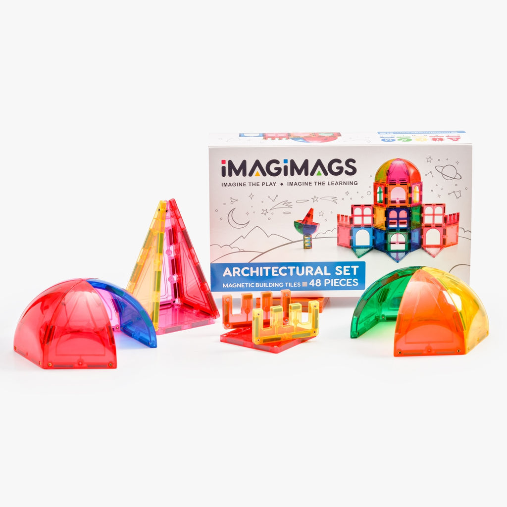 Imagimags 48 piece Architectural Magnetic Building Tiles Set - Timeless Toys