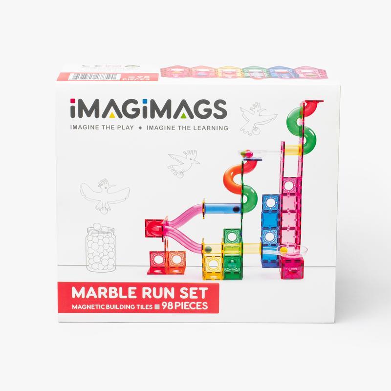 Imagimags 98 piece Marble Run Magnetic Building Tile Set - Timeless Toys