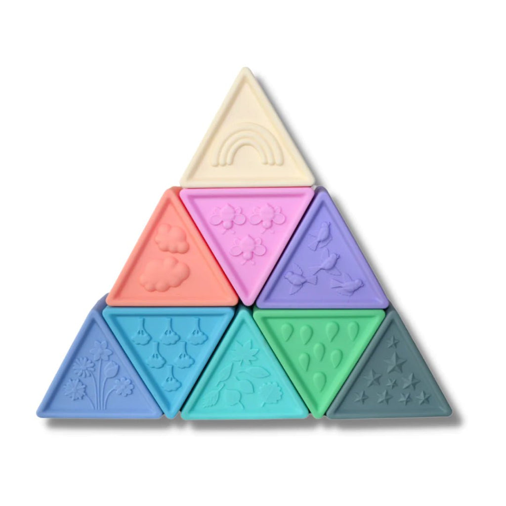 Jellystone Triblox - Sensory Silicone Blocks - Rainbow Pastel - Timeless Toys