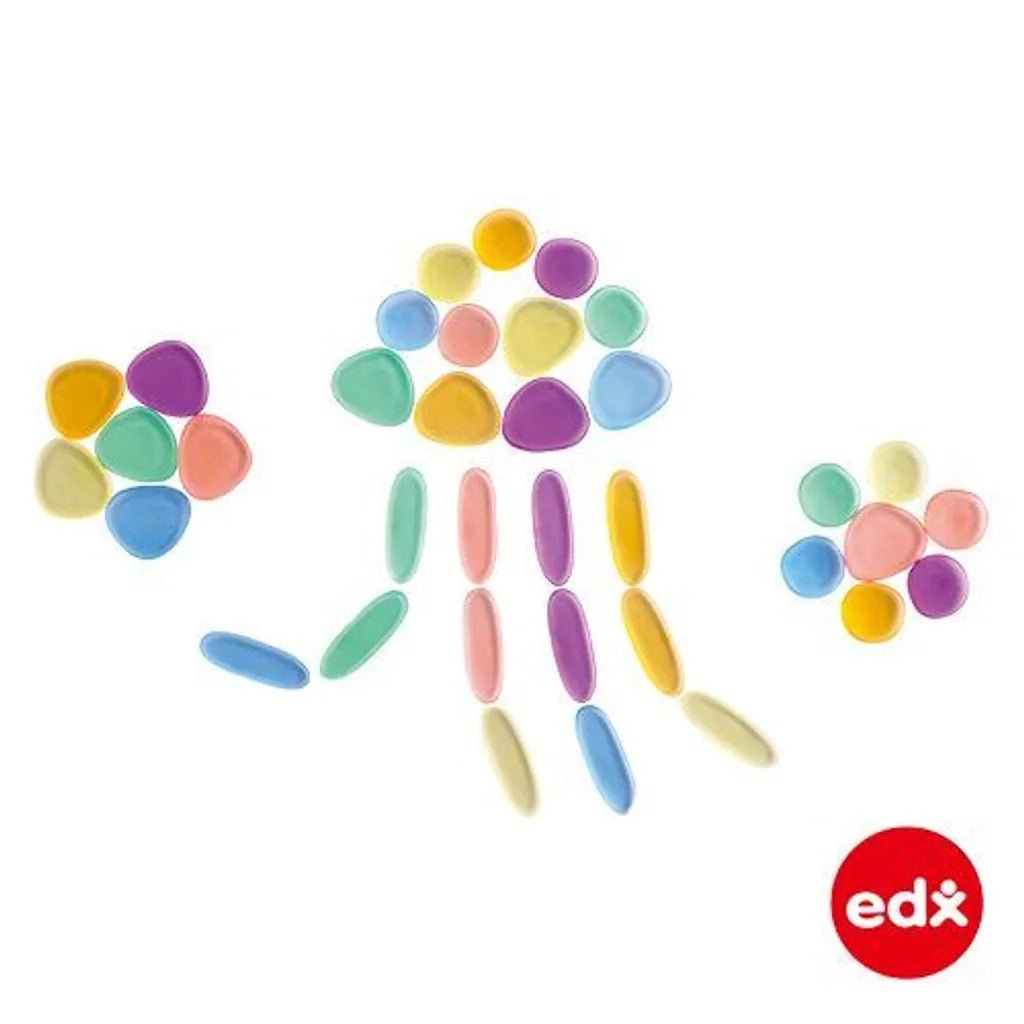 Junior Rainbow Pebbles - Clear - Jar of 36pcs by EDX Education - Timeless Toys