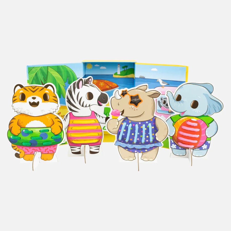 Lacing Cards - Beach Party by Tiger Tribe - Timeless Toys