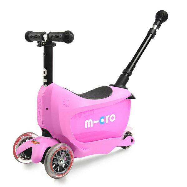 Micro Mini2Go Deluxe Plus Ride On and Scooter - Pink - Timeless Toys