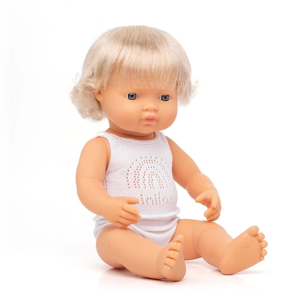 Miniland Caucasian Blonde Girl Doll - 38cm - Timeless Toys