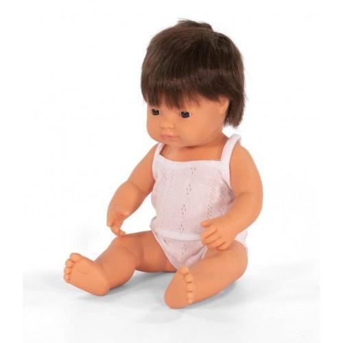 Miniland Caucasian Brown Haired Boy Doll - 38cm - Timeless Toys