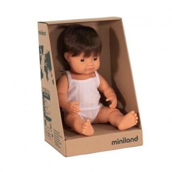 Miniland Caucasian Brown Haired Boy Doll - 38cm - Timeless Toys